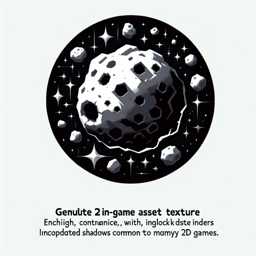 Asteroid.
Single Game Texture.  In-Game asset.  2d.  Blank background.  High contrast.  No shadows