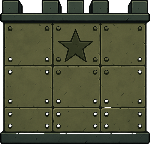 yüksek çözünürlüklü askeri duvar.
In-Game asset.  2d.  High contrast.  No shadows