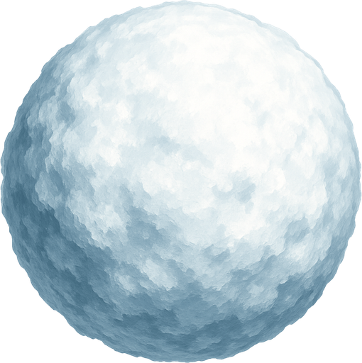 Bola de nieve, algo realista.
In-Game asset.  2d.  High contrast.  No shadows