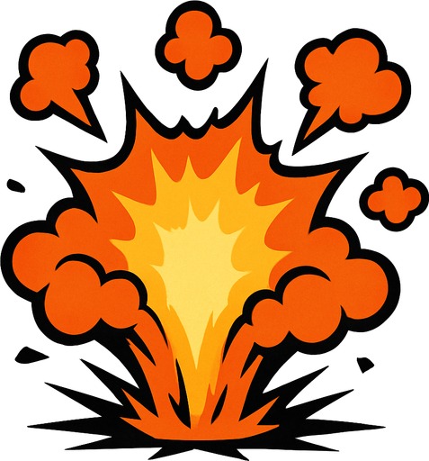 explosion.
In-Game asset.  2d.  High contrast.  No shadows