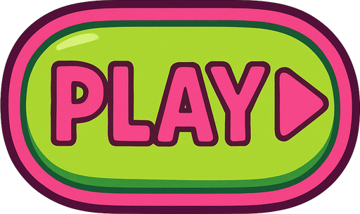 Boton de play de color verde y rosa.
In-Game asset.  2d.  High contrast.  No shadows