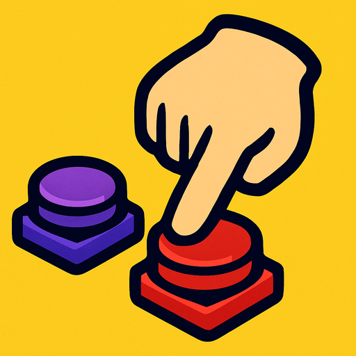 Between two button a hand.
In-Game asset.  2d.  High contrast.  No shadows