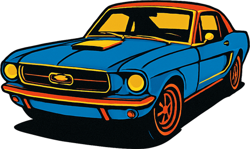 Ford mustang.
High contrast.  No shadows
