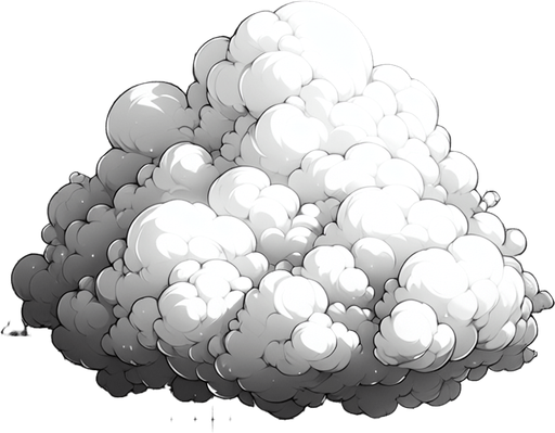 fluffy translucent cloud.
Single Game Texture.  In-Game asset.  2d.  Blank background.  High contrast.  No shadows