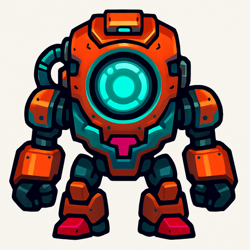 different cyber small enemy from the front side facing camera. HD colors. separated
In-Game asset.  2d.  High contrast.  No shadows