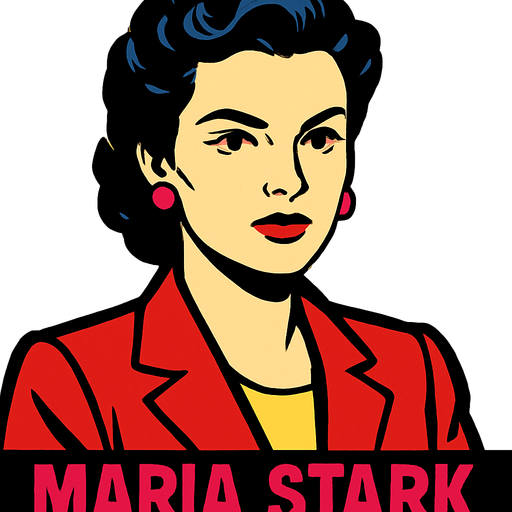 maria stark.
In-Game asset.  2d.  High contrast.  No shadows