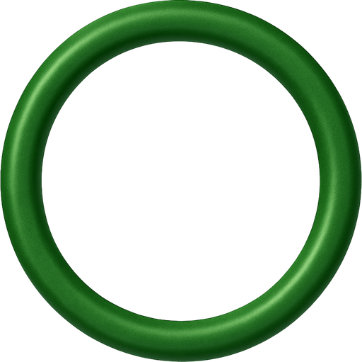 Simple green ringline with transparent inner. Front view
