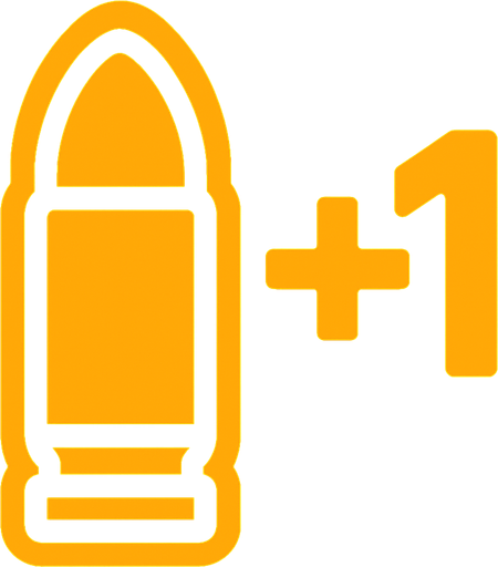 Ammo +1 upgrade.
In-Game asset.  2d.  High contrast.  No shadows