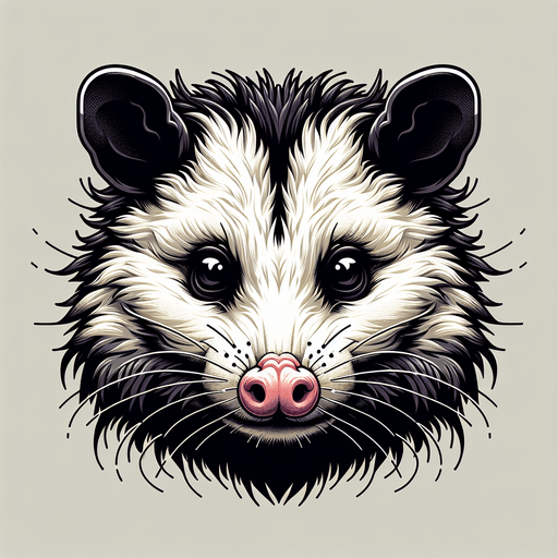 Opossum head, icon
Single Game Texture. In-Game asset. 2d. Blank background. High contrast. No shadows.