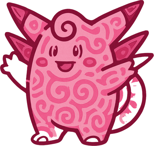 PATTERNED PINK
TOP POKEMON,.
In-Game asset.  2d.  High contrast.  No shadows