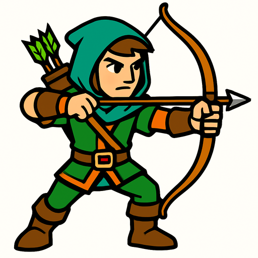 An archer.
In-Game asset.  High contrast.  No shadows