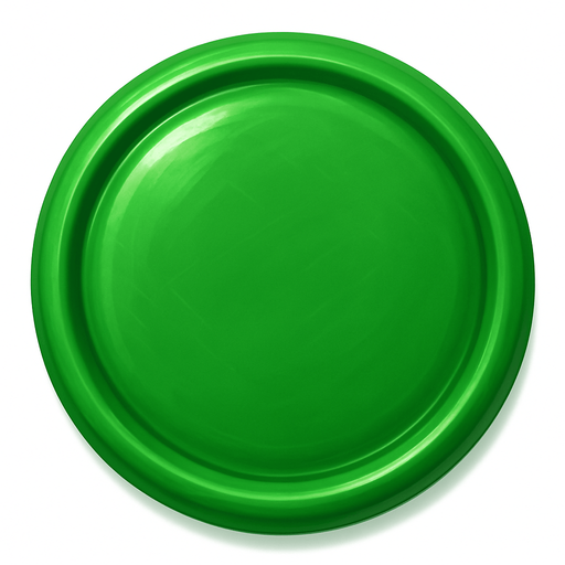 Circle realistic plastic green.
In-Game asset.  2d.  High contrast.  No shadows