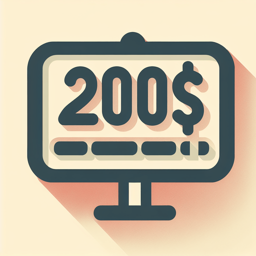 write 200$ on a sign.
no shadow, 2D