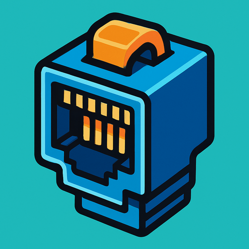 rj45 Connector.
In-Game asset.  2d.  High contrast.  No shadows