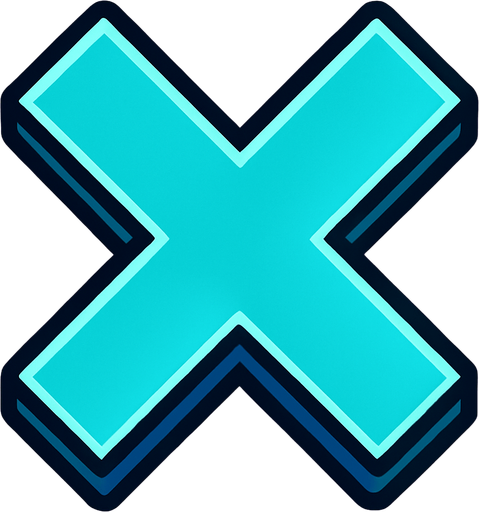 Cool X.
In-Game asset.  2d.  High contrast.  No shadows