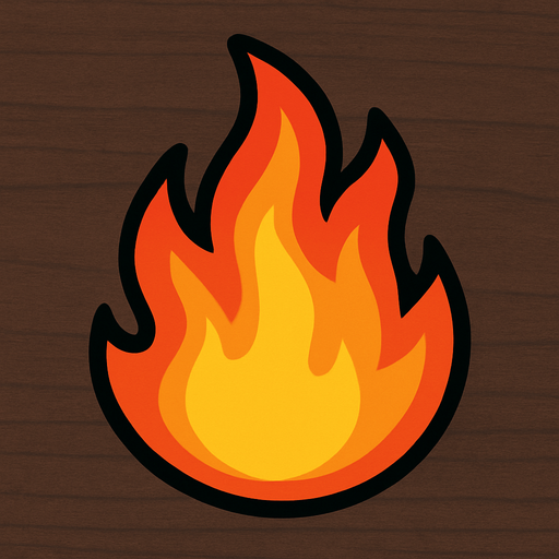 toony basic flame.
In-Game asset.  2d.  High contrast.  No shadows