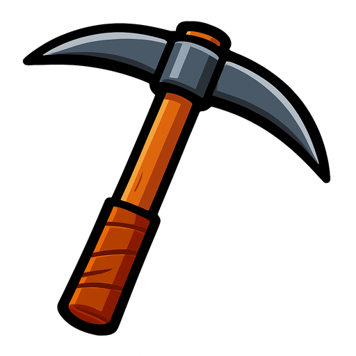pickaxe.
In-Game asset.  2d.  High contrast.  No shadows