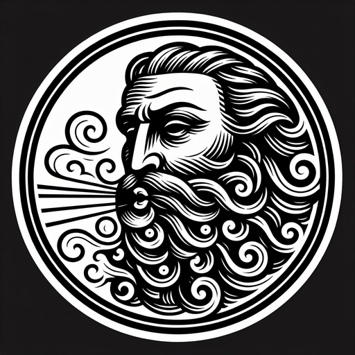 head of the wind god that blows wind on ancient maps, Middle Ages, black and white, wind from the mouth.
Single Game Texture. In-Game asset. 2d. Blank background. High contrast. No shadows.