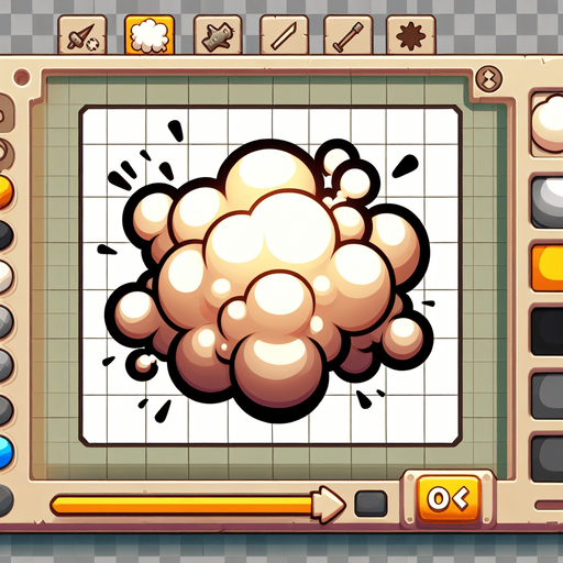 puff effect cartoon.
Single Game Texture. In-Game asset. 2d. Blank background. High contrast. No shadows.