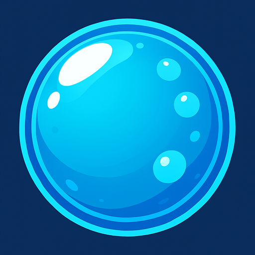 Water bubble ball.
In-Game asset.  2d.  High contrast.  No shadows