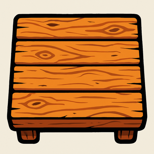 aynı boyutta bir masa nın üzerisi.
In-Game asset.  2d.  High contrast.  No shadows