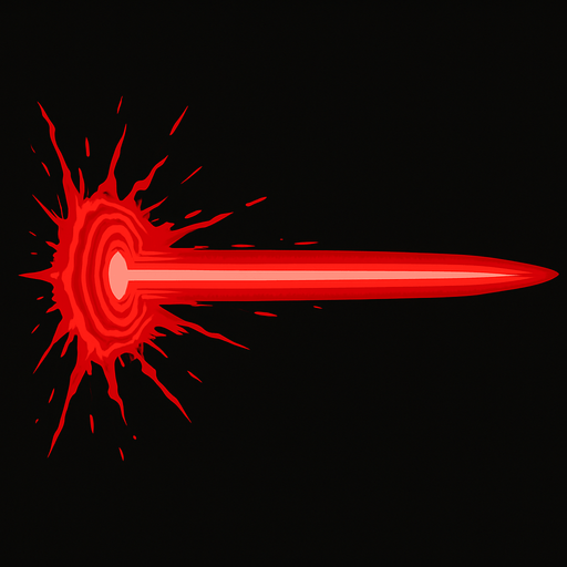 A huge Laser beam, red.
In-Game asset.  2d.  High contrast.  No shadows