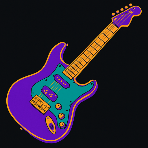 Guitarra electrica.
In-Game asset.  2d.  High contrast.  No shadows