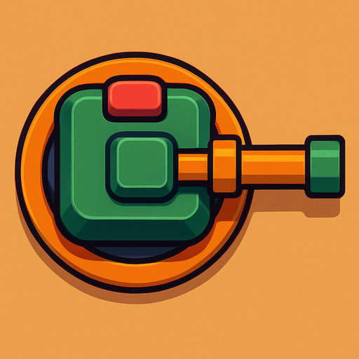 Crea la Torre Sniper en un estilo 2D renderizado, limpio y cartoonish, con contornos claros y definidos, colores vibrantes con transiciones suaves, y sombreado que da volumen a sus superficies superiores.
La perspectiva debe ser VISTA CENITAL (totalmente desde arriba). Esto significa que la torre se verá como si estuviera siendo observada directamente desde arriba, con los detalles de su parte superior siendo prominentes.
La base de la torre debe ser circular para permitir un movimiento de cañón cómodo. El cañón largo debe estar claramente orientado hacia la DERECHA.
La torre debe tener un perfil bajo y la menor cantidad de relieve vertical posible, especialmente en su base, para facilitar una rotación fluida en la animación. El cañón puede sobresalir, pero la base debe ser compacta..
In-Game asset.  2d.  High contrast.  No shadows