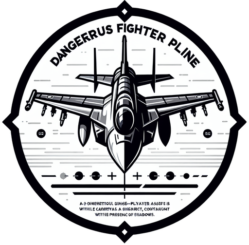Dangerous fight plane.
Single Game Texture. In-Game asset. 2d. Blank background. High contrast. No shadows.