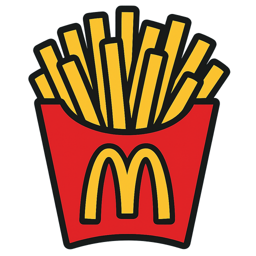 MacDonald's fries.
In-Game asset.  2d.  High contrast.  No shadows