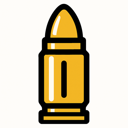 bullet.
In-Game asset.  2d.  High contrast.  No shadows