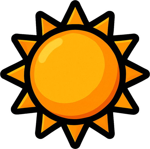 sun.
In-Game asset.  2d.  High contrast.  No shadows