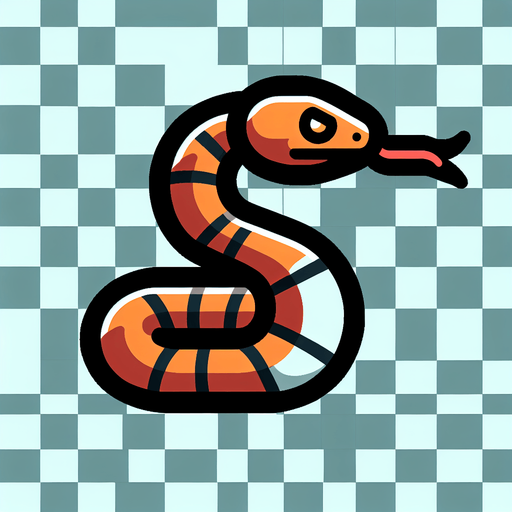 simple snake image. transparent background..
Single Game Texture. In-Game asset. 2d. Blank background. High contrast. No shadows.