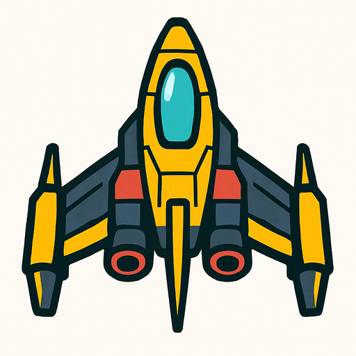 spaceship.
In-Game asset.  2d.  High contrast.  No shadows