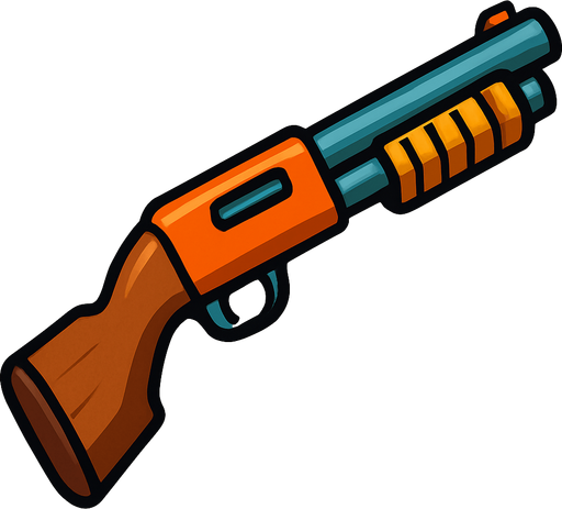 escopeta dibujada.
In-Game asset.  2d.  High contrast.  No shadows