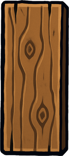 wood pole rectangular flat.
In-Game asset.  2d.  High contrast.  No shadows