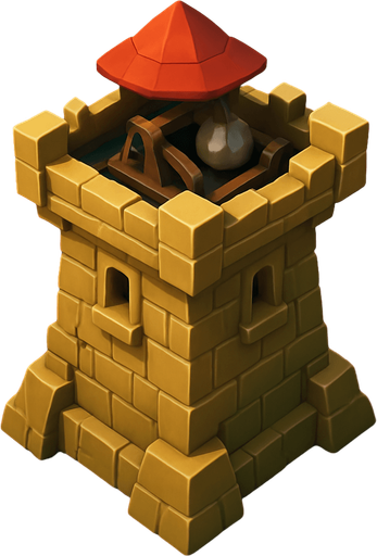 Saldırı kulesi, Gerçekçi, kuş bakışı görünüm, yazısız..
In-Game asset.  High contrast.  No shadows, 3d olsun.