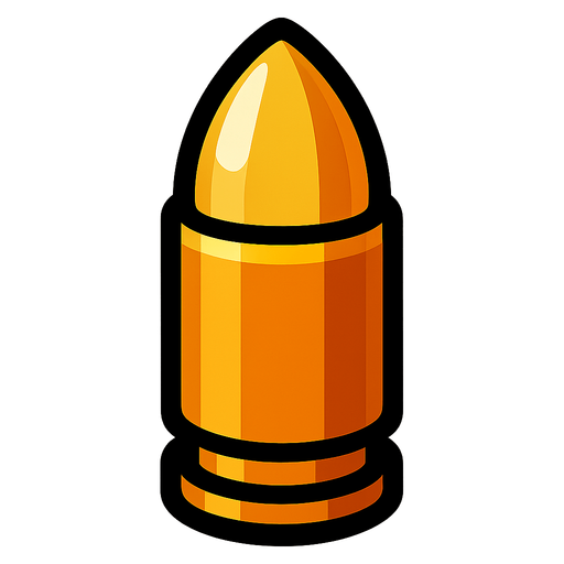Bullet.
In-Game asset.  2d.  High contrast.  No shadows
