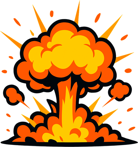 explosion.
In-Game asset.  2d.  High contrast.  No shadows