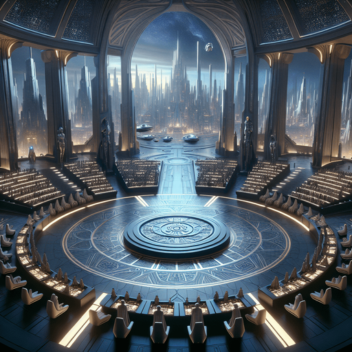 Inside of jedi temple council room. Coruscant wallpaper.