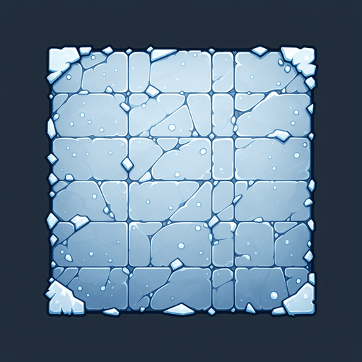 ice floor texture tile top down view
Single Game Texture. In-Game asset. 2d. Blank background. High contrast. No shadows.