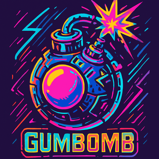 GumBomb assets. cyberpunk + abstract style. HD colors.
In-Game asset.  2d.  High contrast.  No shadows