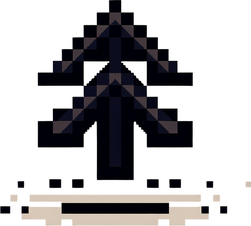 create me a dark 2d pixel arrow.
Single Game Texture. In-Game asset. 2d. Blank background. High contrast. No shadows.