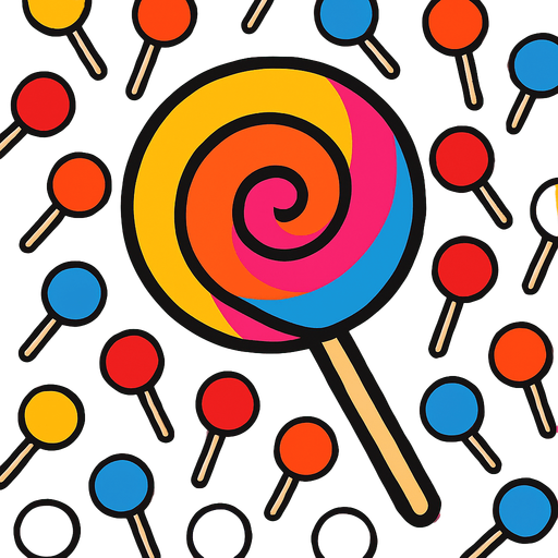 Fond écran sucette.
In-Game asset.  2d.  High contrast.  No shadows