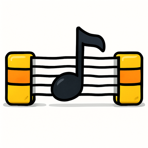 MÜZİK NOTASI ŞEKLİNDE BİR ENGEL AMA YATAY OLACAK.
In-Game asset.  2d.  High contrast.  No shadows