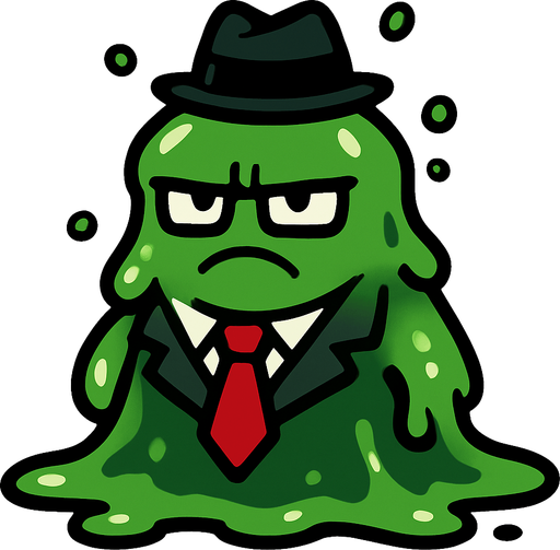 a slime boss enemy very strict.
In-Game asset.  2d.  High contrast.  No shadows