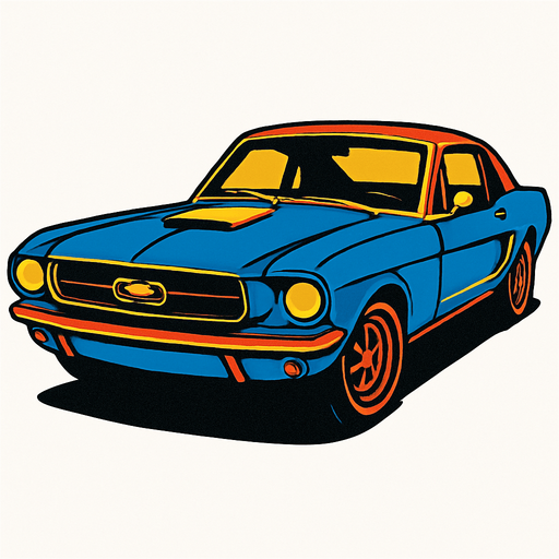 Ford mustang.
High contrast.  No shadows