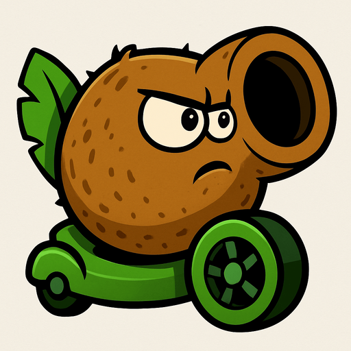 pvz1 coconut cannon.
In-Game asset.  2d.  High contrast.  No shadows