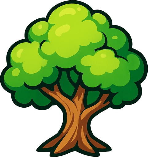 Copa de un arbol animado.
In-Game asset.  2d.  High contrast.  No shadows