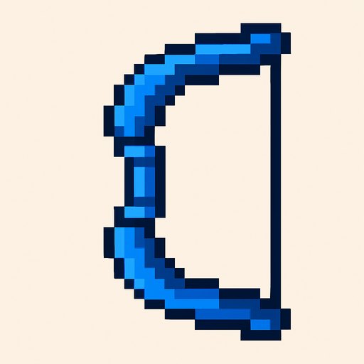 blue pixel bow for 2d game archer.
In-Game asset.  2d.  High contrast.  No shadows